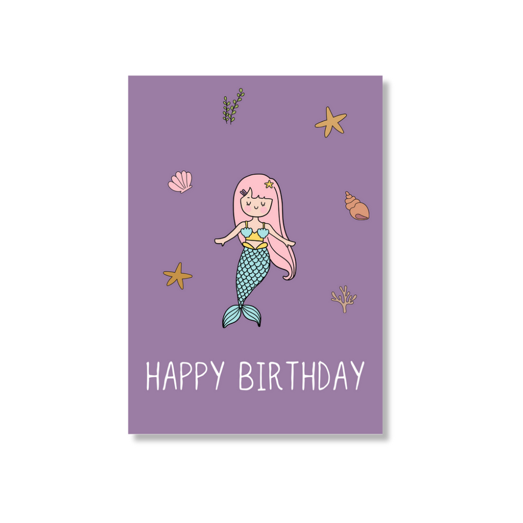Zae + K | Greeting Card Birthday - Mermaid Purple