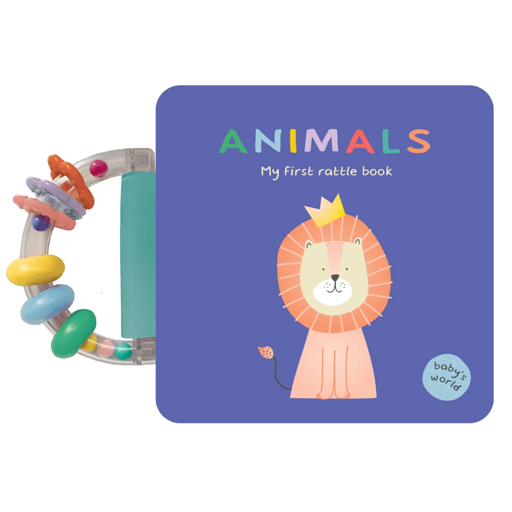 Baby's World - Rattle Handle Board Book - Animals