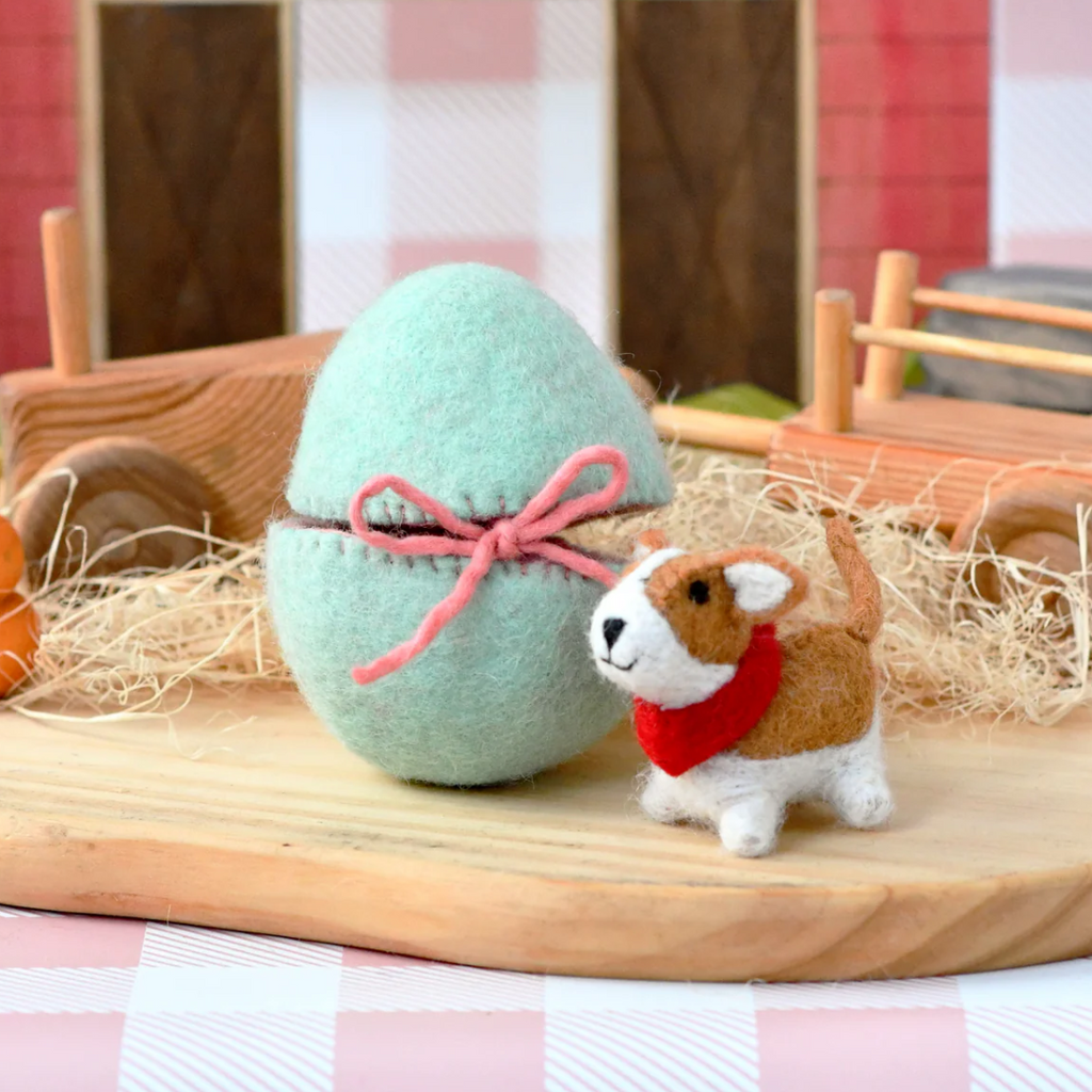 Tara Treasures | Felt Surprise Egg - Corgi Puppy