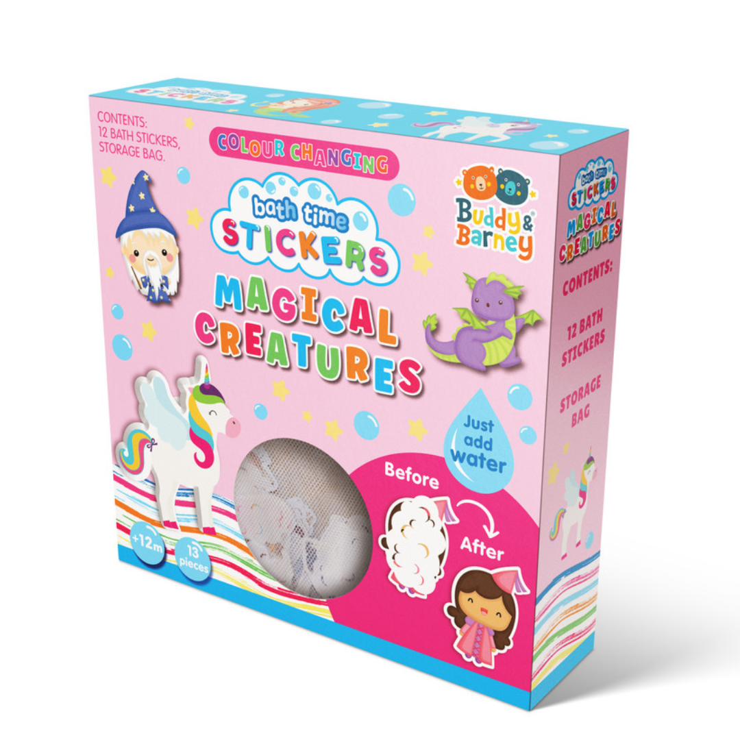 Buddy & Barney | Colour Change Bath Time Stickers - Magical Creatures ...