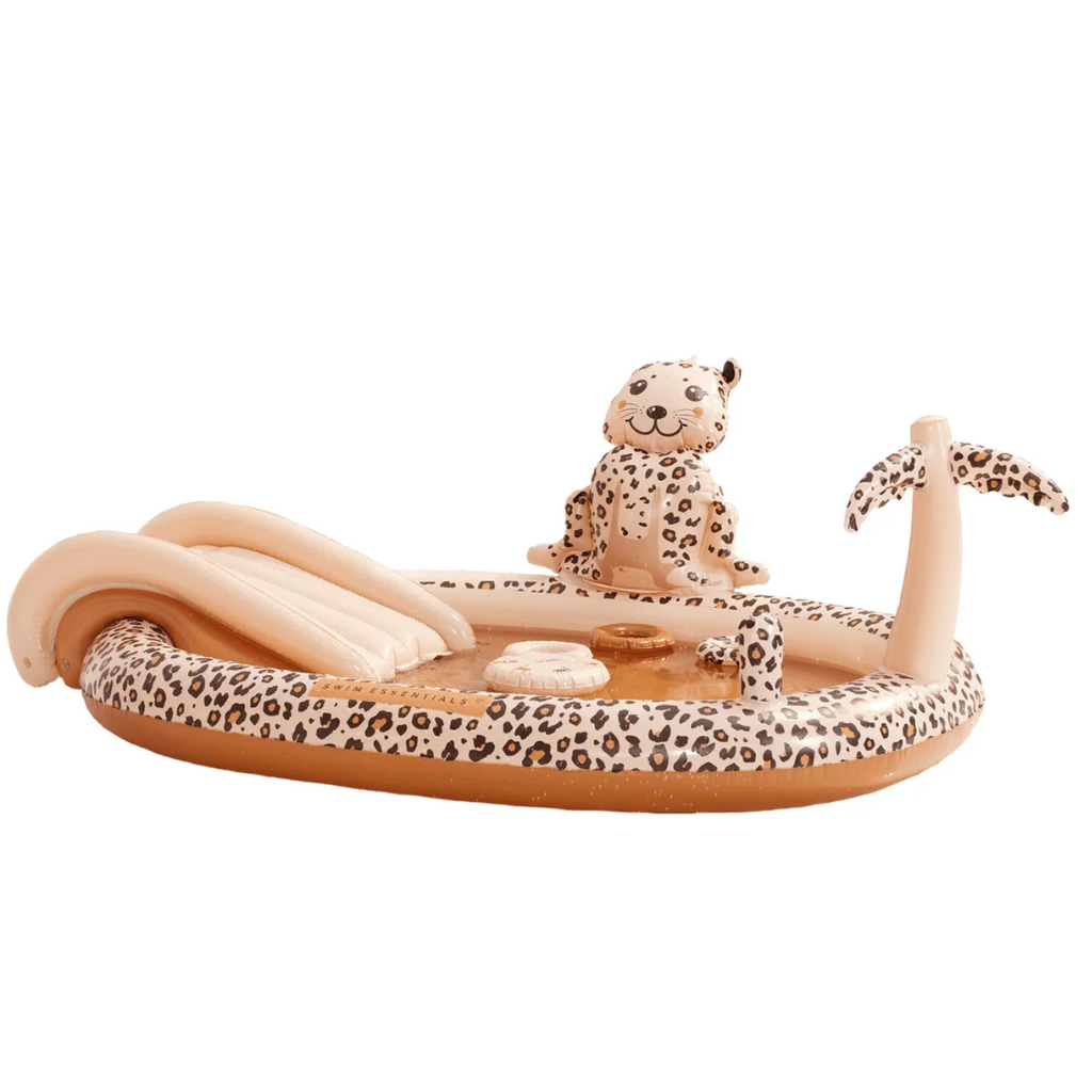 Swim Essentials I Dive Buddies - Inflatable Adventure Pool - Beige Leopard