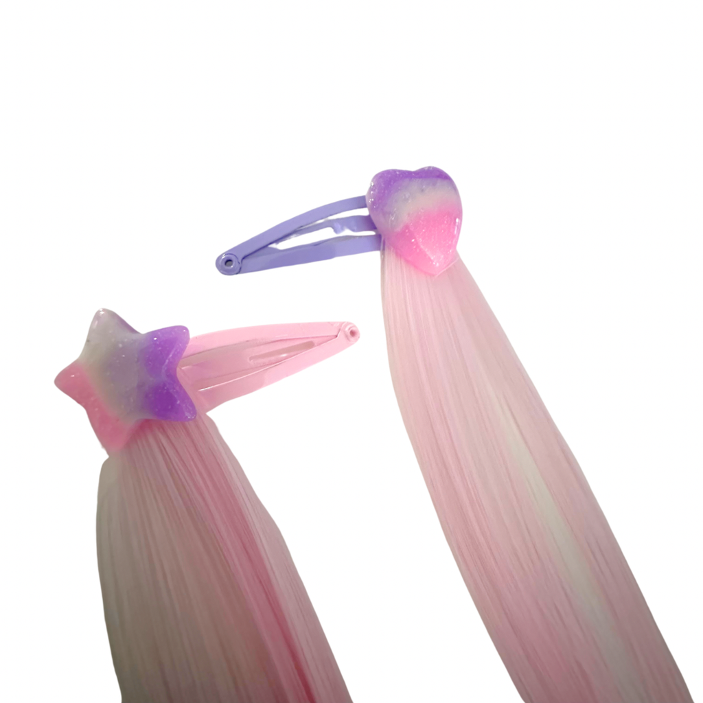 Poppet Locks | Snap Clip Set Straight - Fairy Floss - 15”