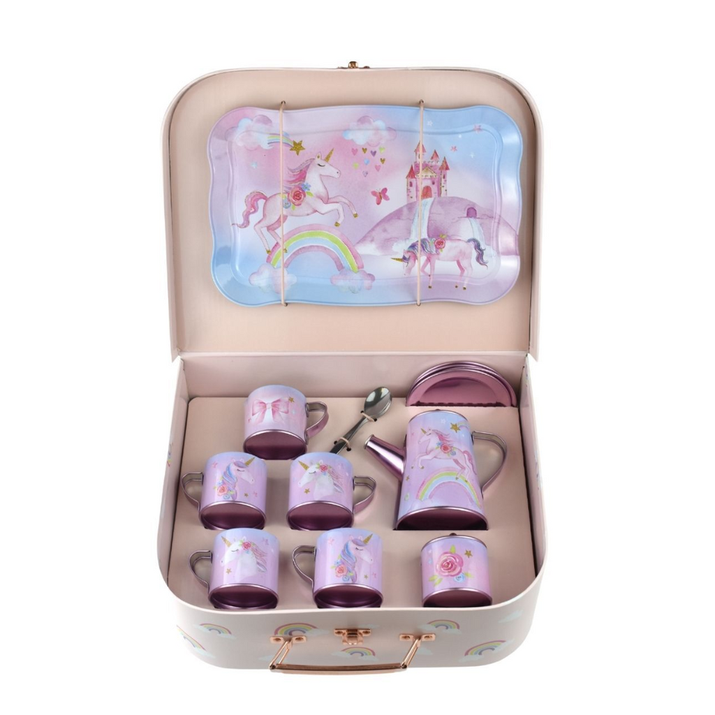 Kaper Kidz I Unicorn Tea Set in Suitcase 18pc