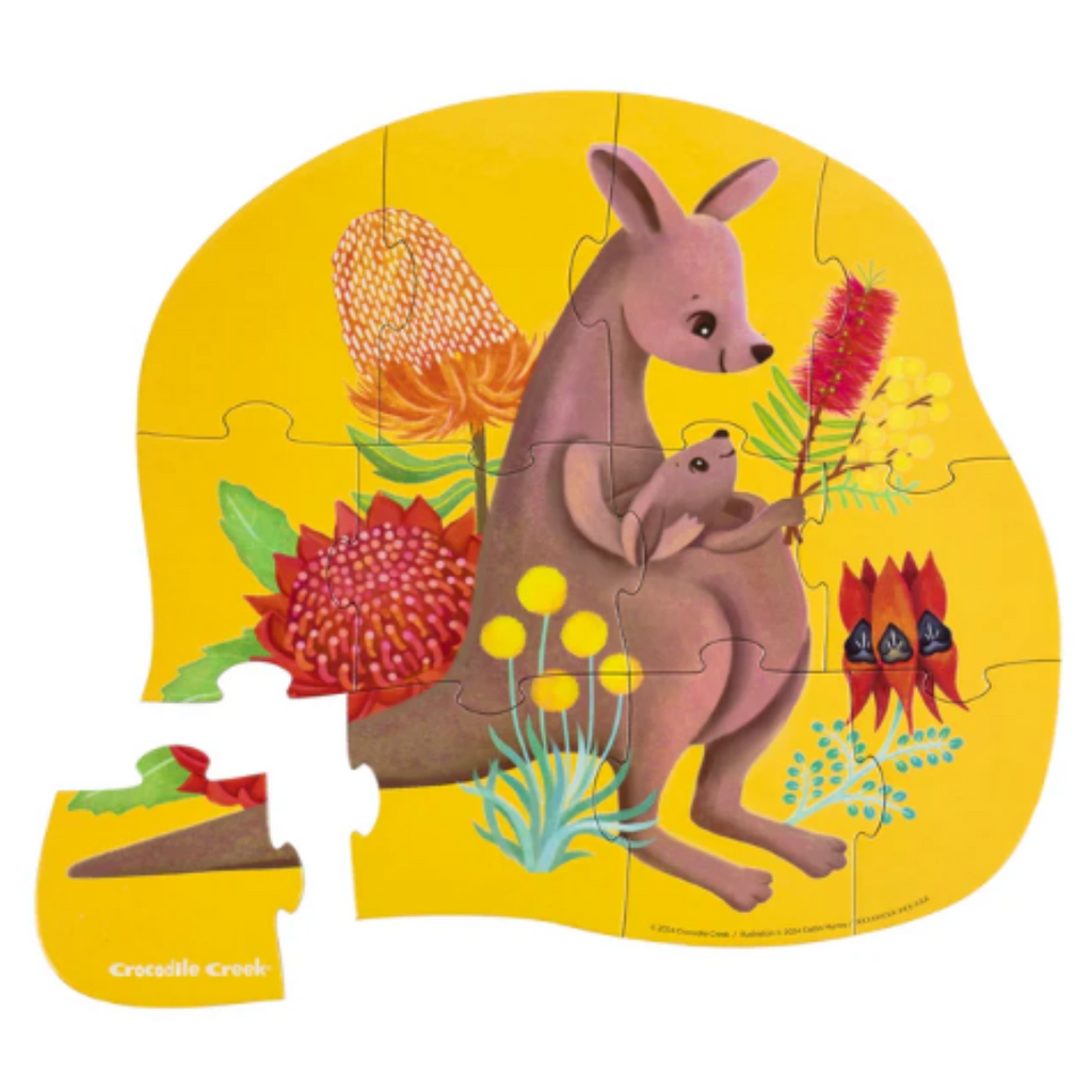 Crocodile Creek | Mini Puzzle 12pc - Kangaroo & Joey