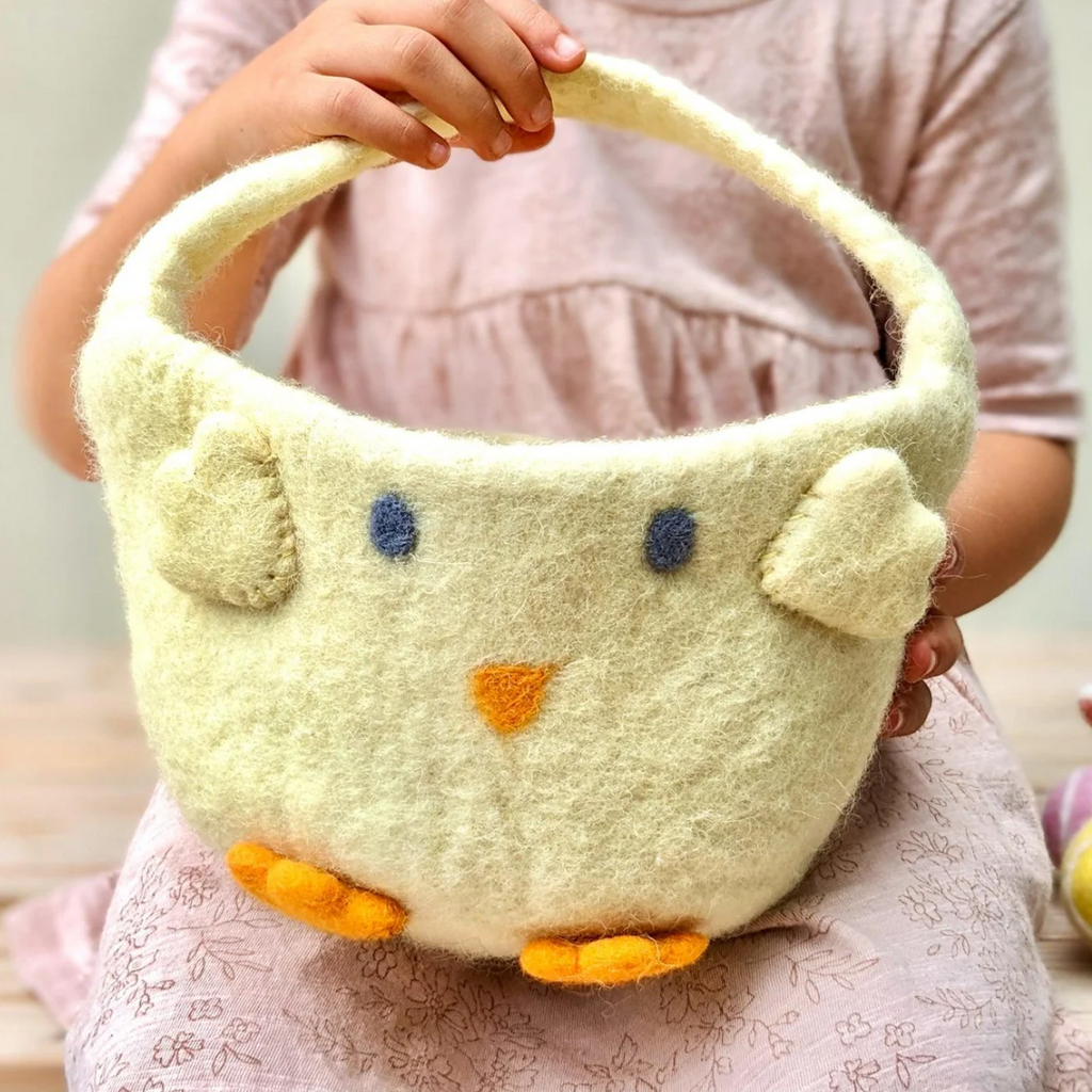 Tara Treasures | Felt Easter Basket - Yellow Chick