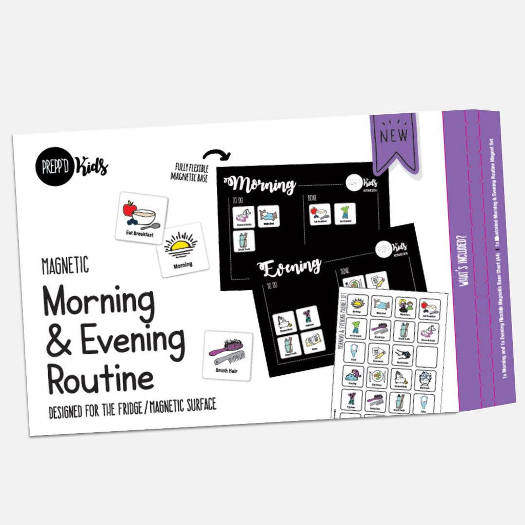 Prepp'd Kids I Morning & Evening Routine Chart Set (A4)