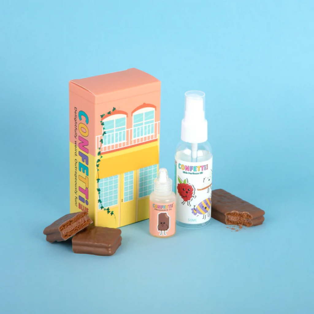 Confetti Blue I Chocolate Biscuit Mini Perfume Making Kit