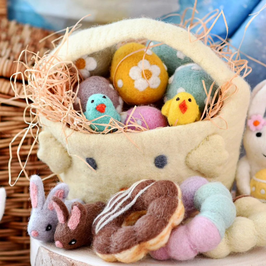 Tara Treasures | Felt Easter Basket - Yellow Chick