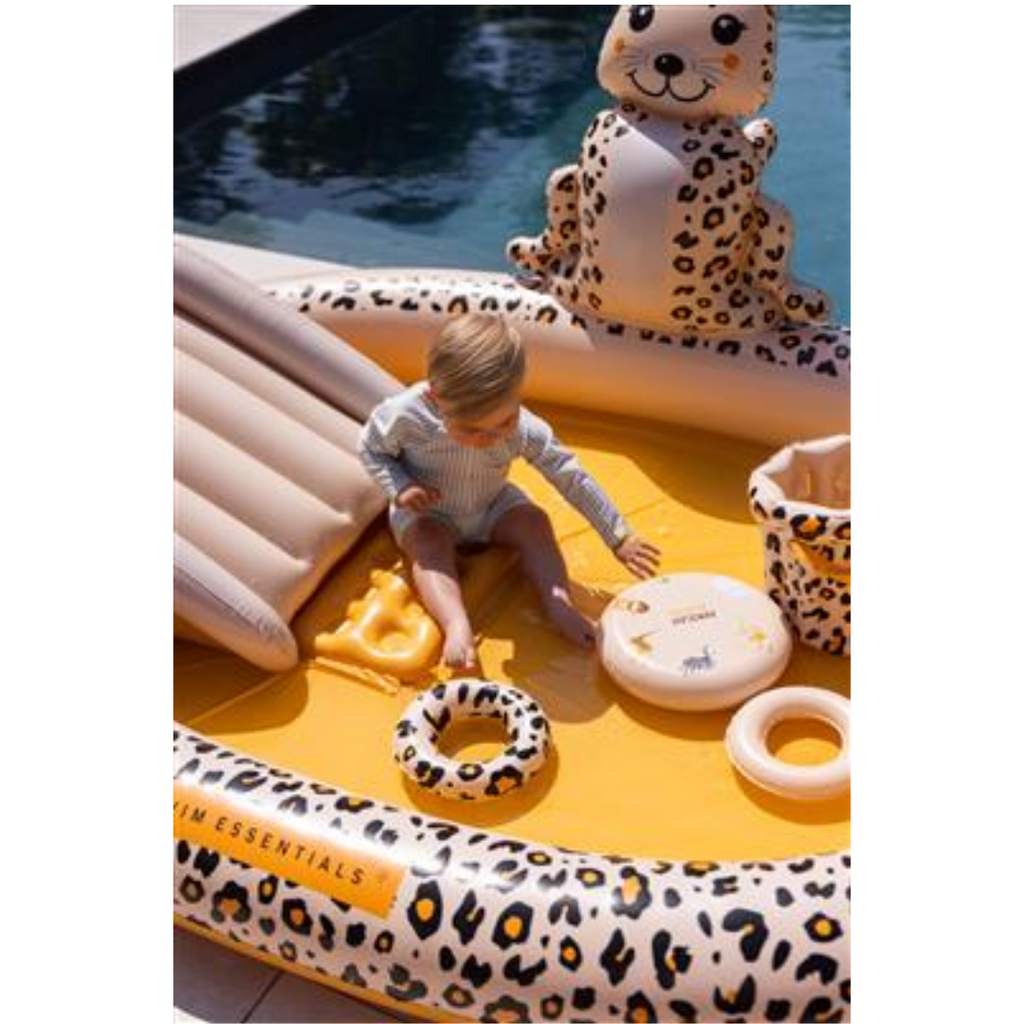 Swim Essentials I Dive Buddies - Inflatable Adventure Pool - Beige Leopard