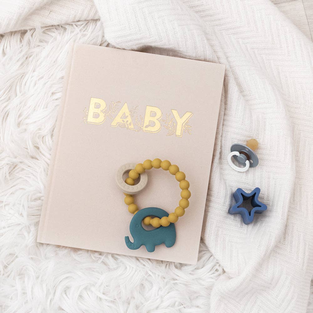 Playground I Silicone Elephant Teether Ring - Steele Blue