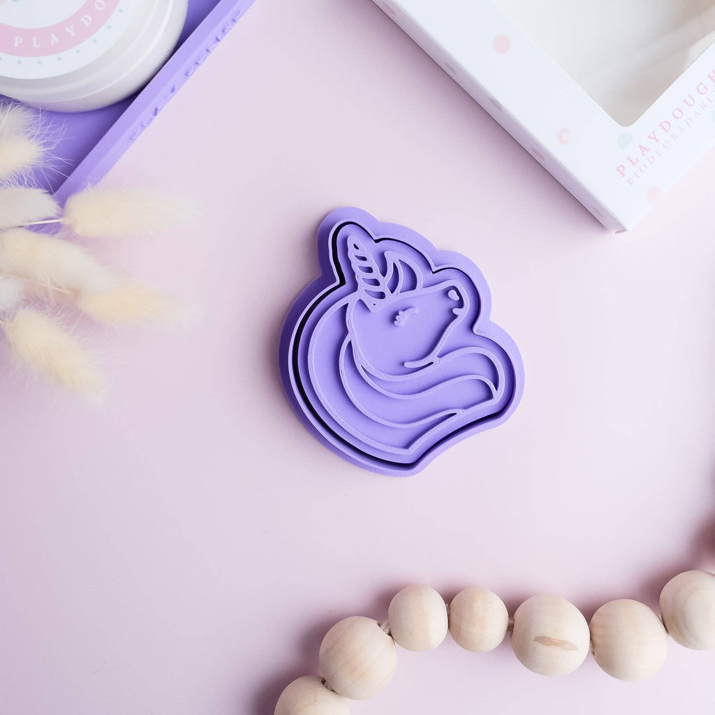 Play Sense - Eco Playdough Stamp | Unicorns: Purple / Unicorn Head