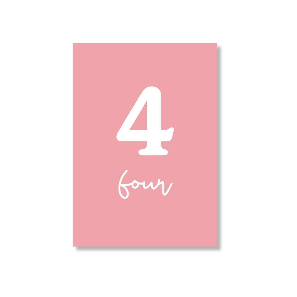 Zae + K | Greeting Card Fourth Birthday - Candy Pink