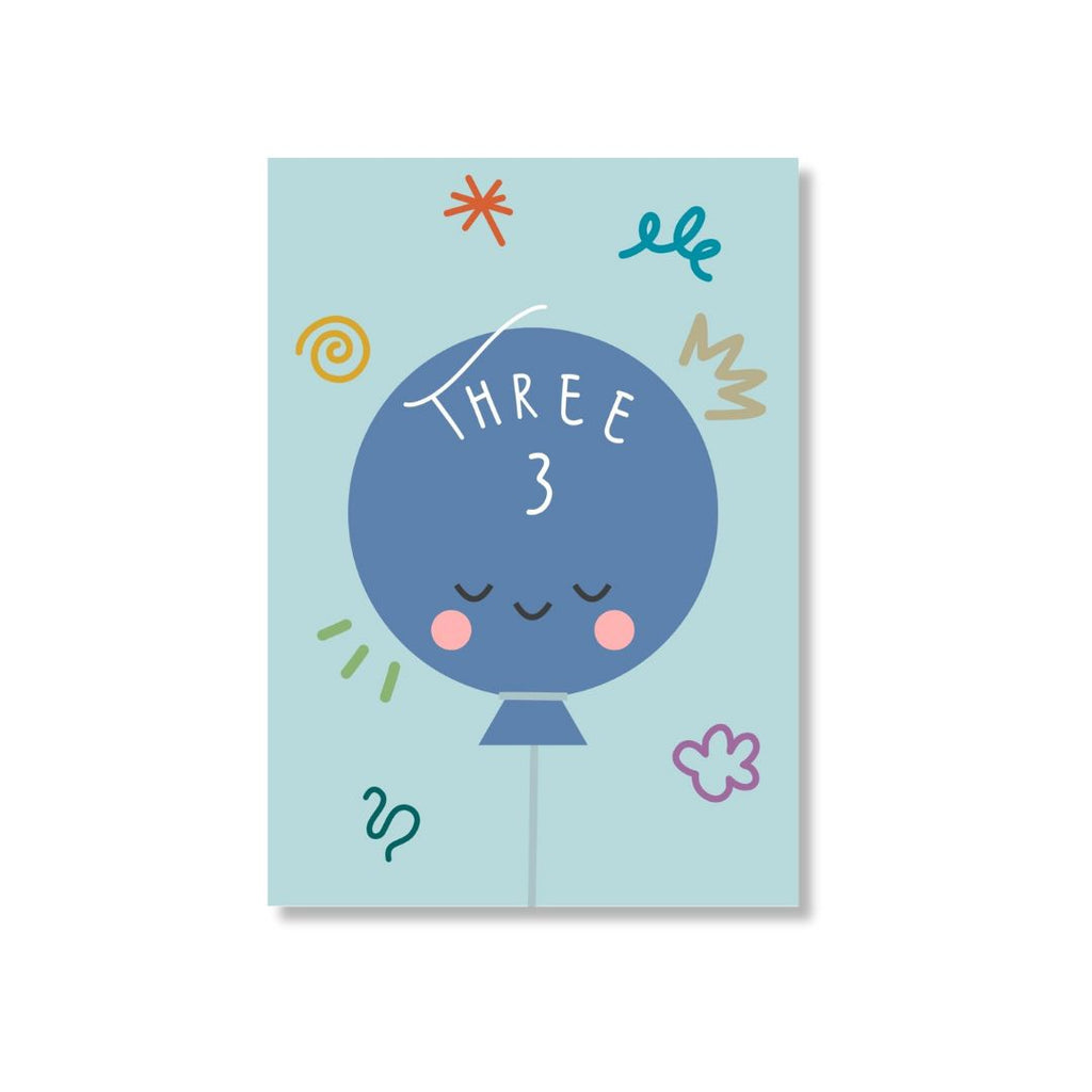 Zae + K | Greeting Card Third Birthday - Balloon