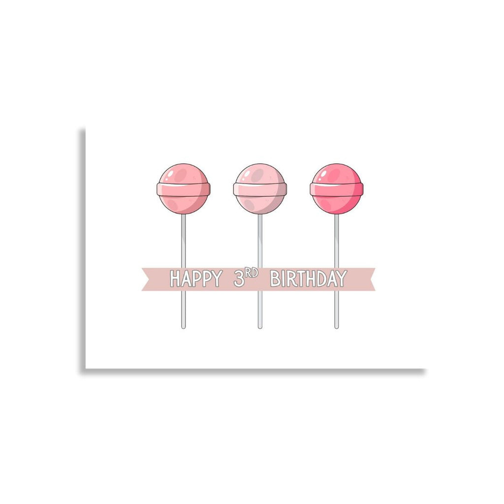Zae + K | Greeting Card Third Birthday - Lollipop