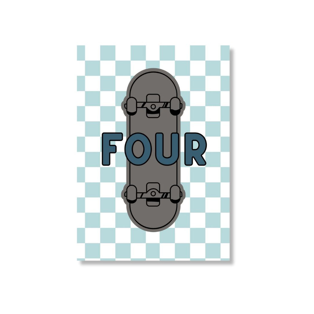 Zae + K | Greeting Card Fourth Birthday - Skater