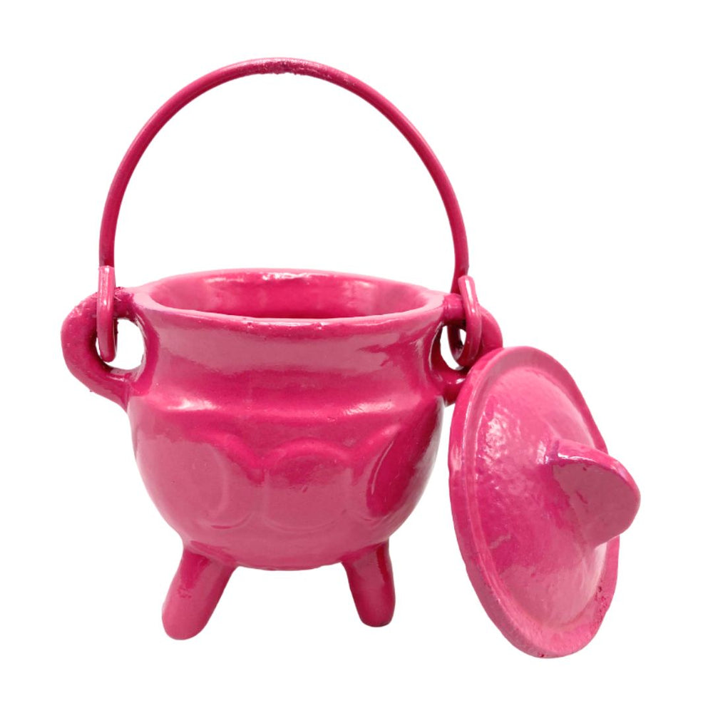 Pickwick & Sprout | Cast Iron Cauldron with Lid - Pink, Small