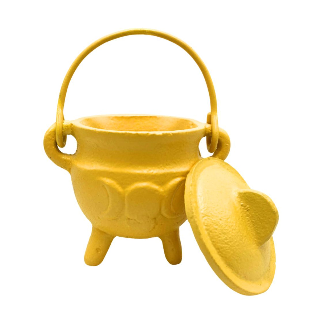 Pickwick & Sprout | Cast Iron Cauldron with Lid - Yellow, Small