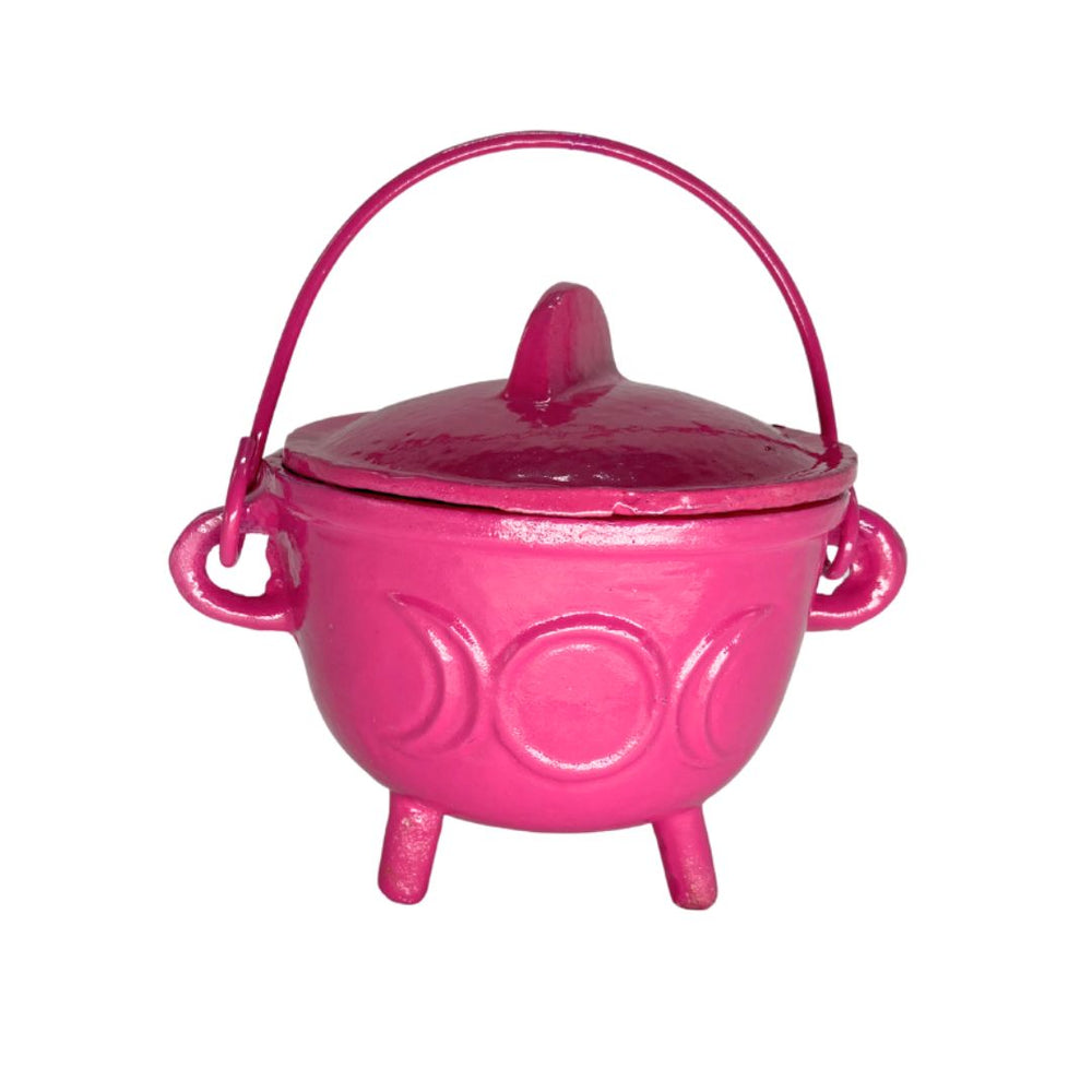 Pickwick & Sprout | Cast Iron Cauldron with Lid - Pink, Medium