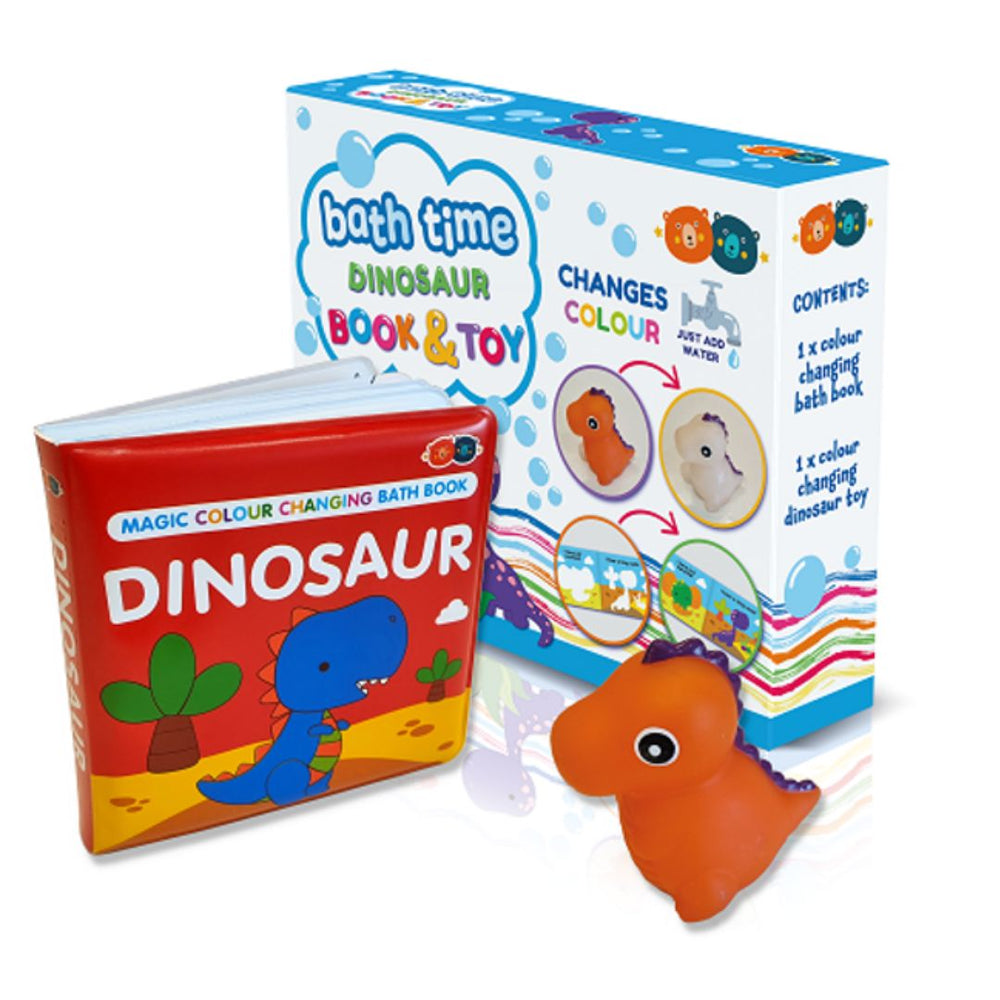 Buddy & Barney | Magic Colour Changing Bath Book & Toy - Dinosaur