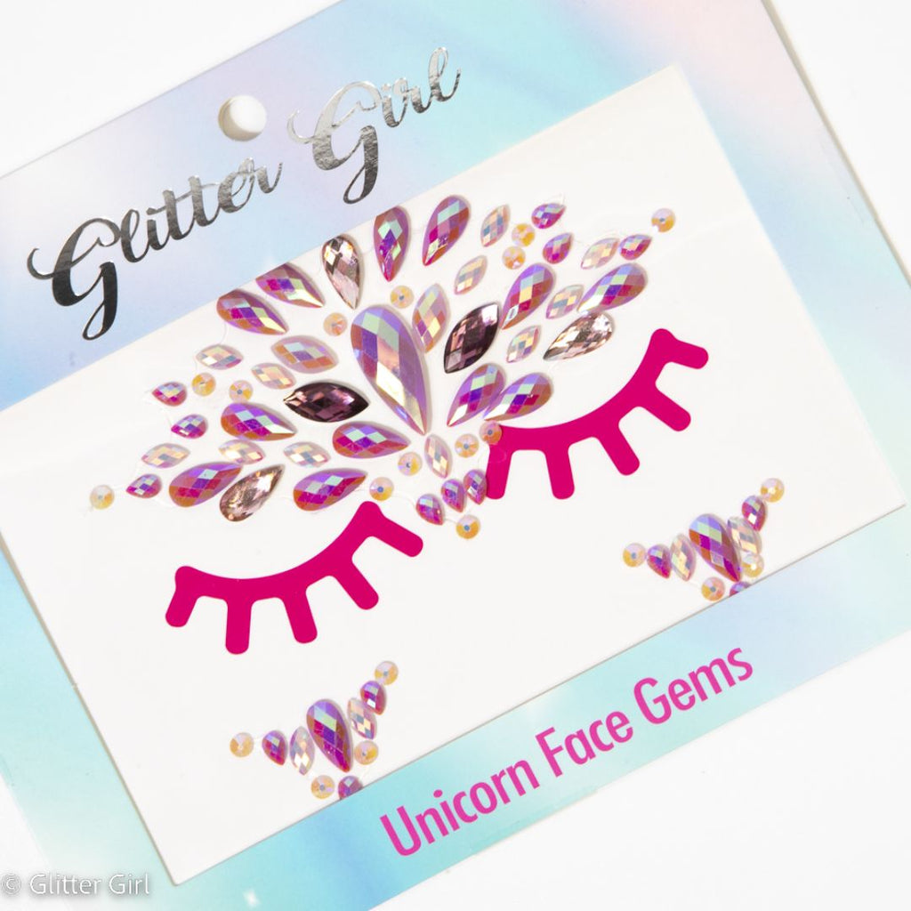 Glitter Girl | Unicorn Face Gems - Purple Party