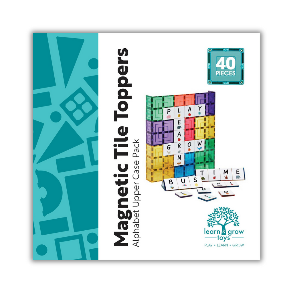 Learn & Grow | Magnetic Tile Topper - Alphabet Upper Case Pack 40pc