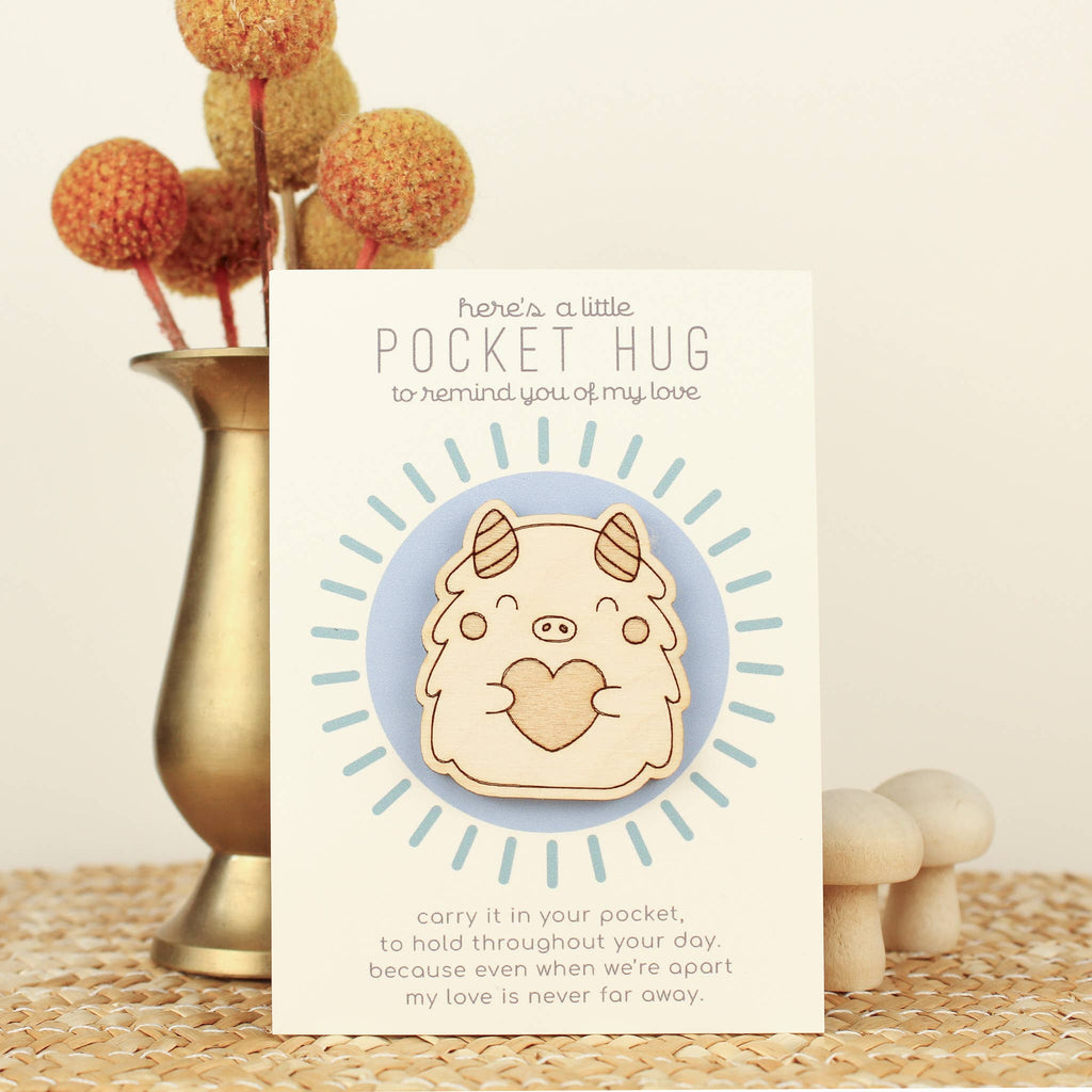 Oh, Little Wren - Wooden Pocket Hug - Monster