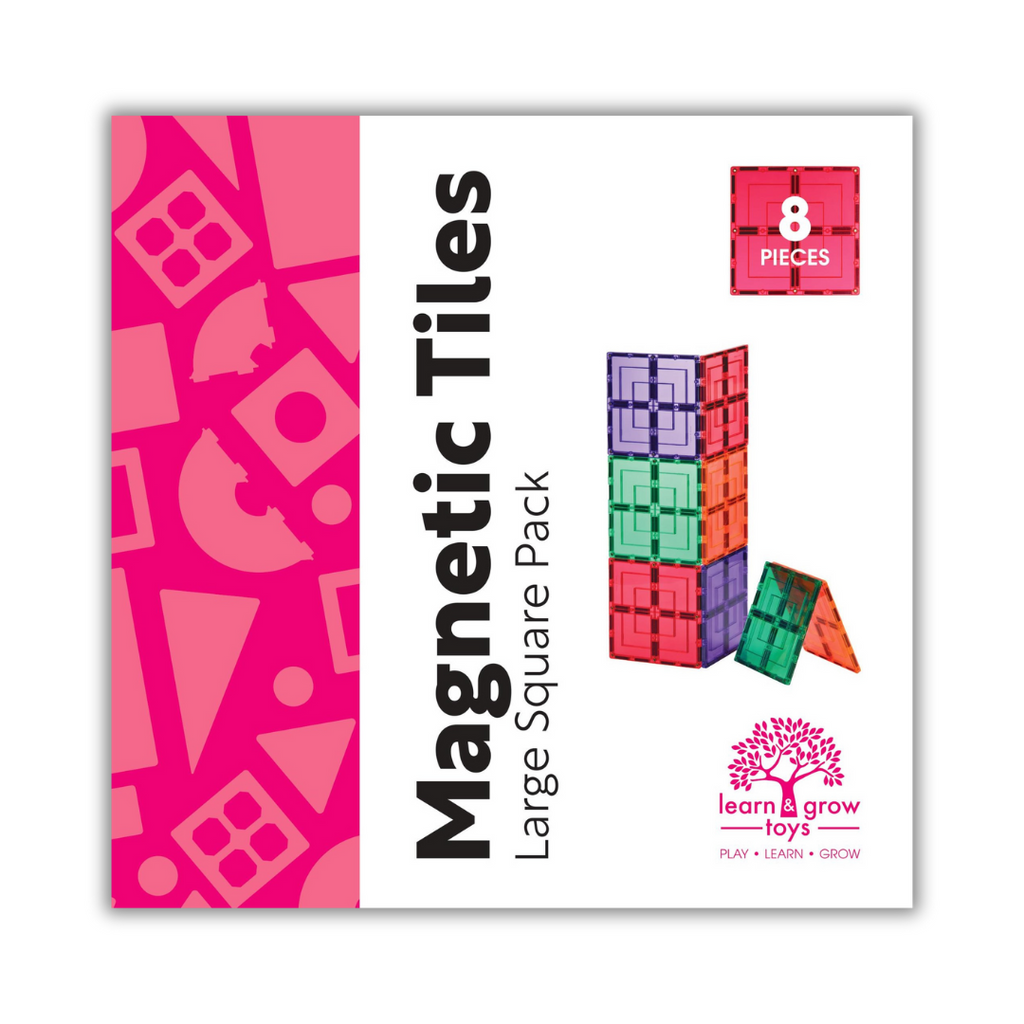 Learn & Grow | Magnetic Tiles - Large Square Pack 8pc