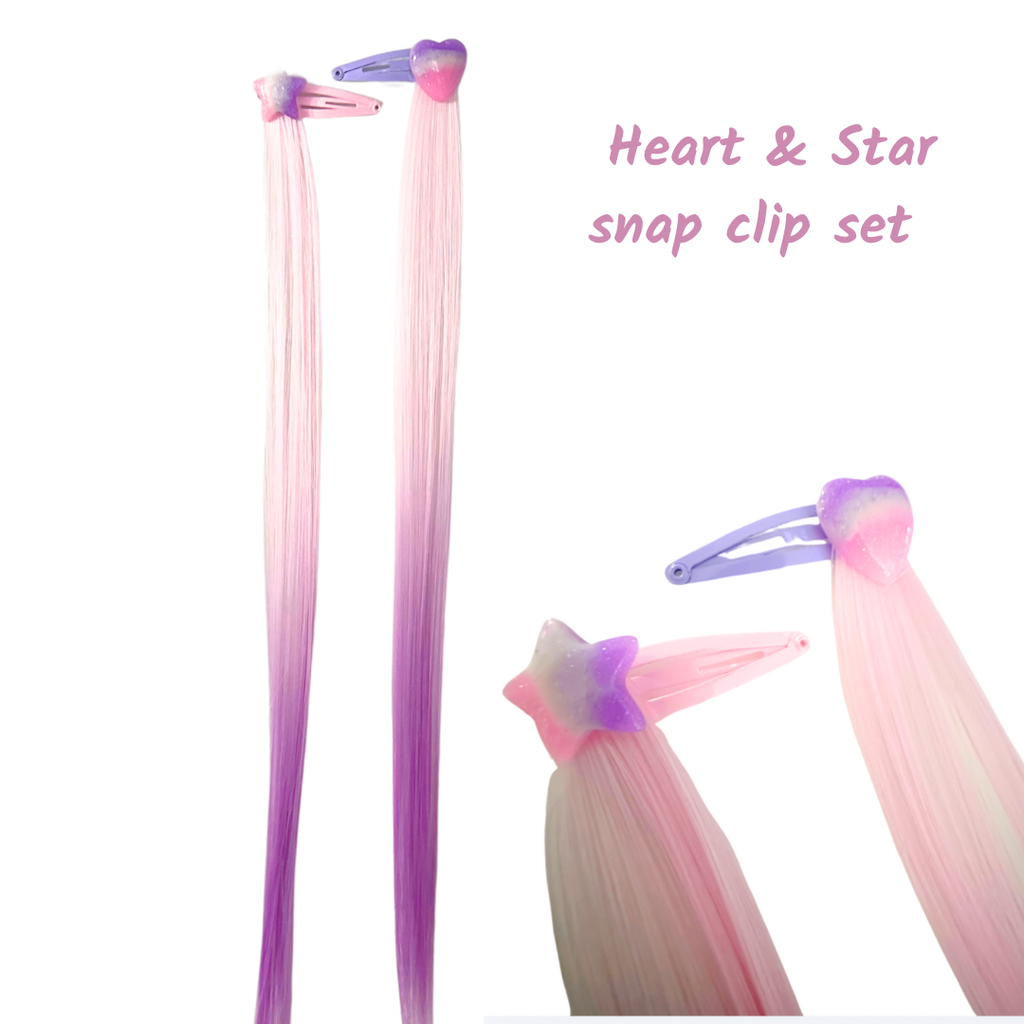 Poppet Locks | Snap Clip Set Straight - Fairy Floss - 15”