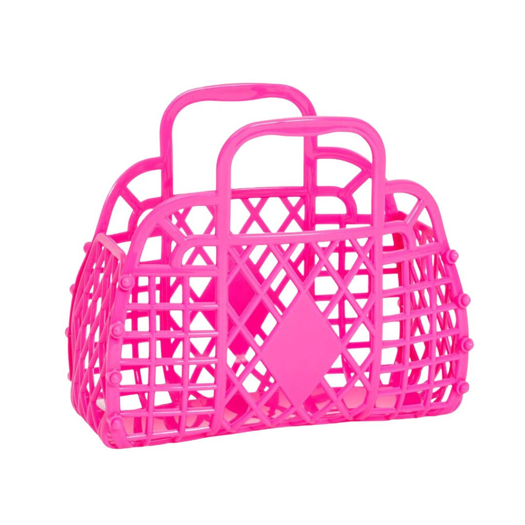 Sun Jellies | Retro Basket Small - Berry Pink
