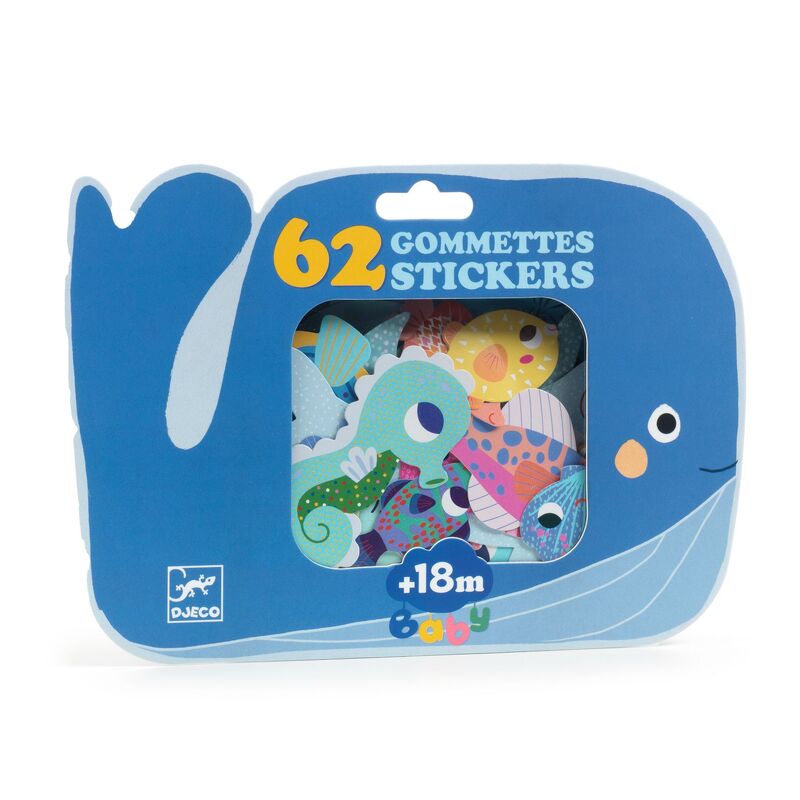 Djeco | My First Stickers - Sea Animals 62 Sticker Set