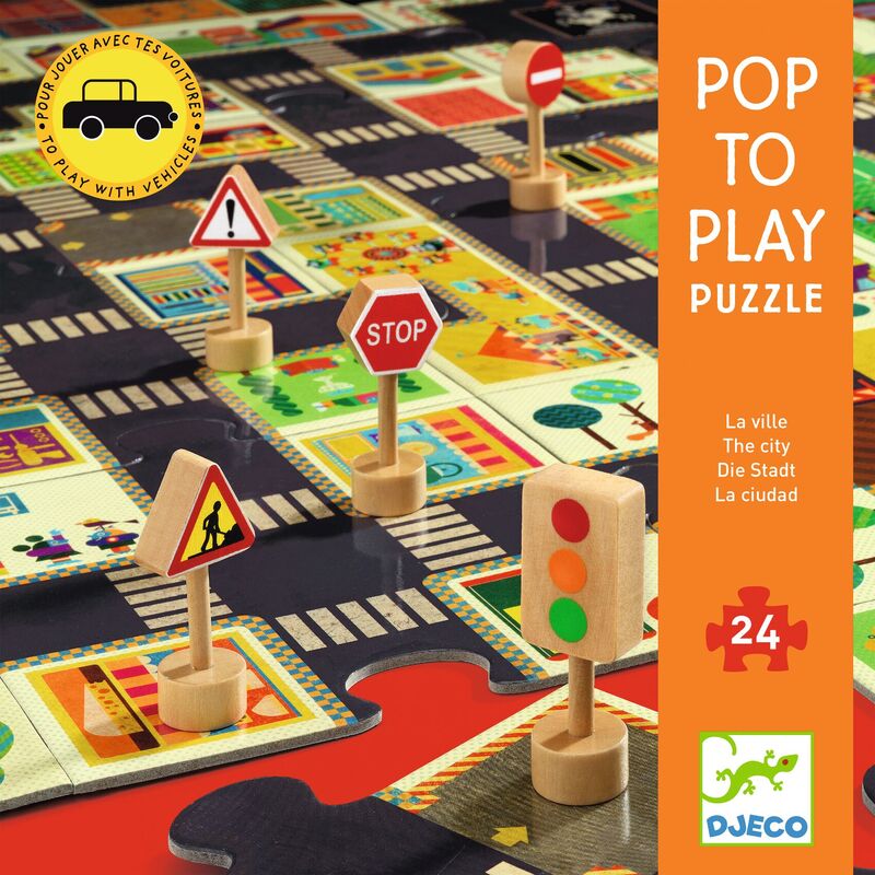 Djeco I City Road 24pc Giant PopToPlay Puzzle