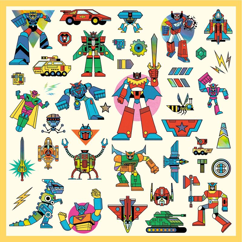 Djeco | Stickers - Robot 160 Metallic Stickers