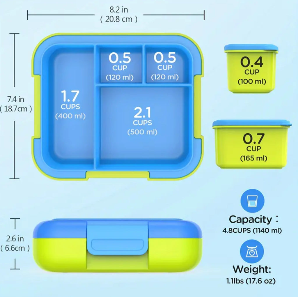 Caperci | Leak Proof Bento Box - Blue/ Lime