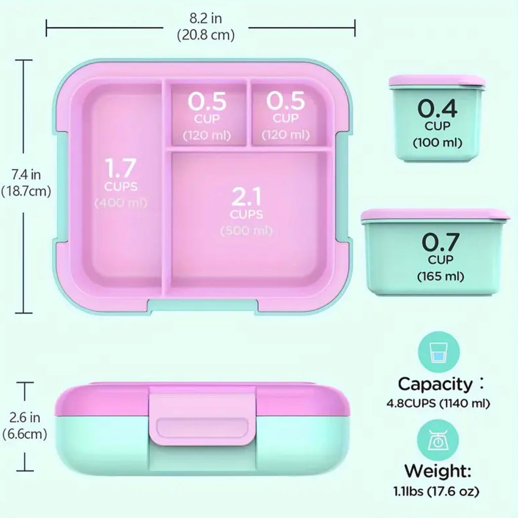 Caperci | Leak Proof Bento Box - Pink / Green