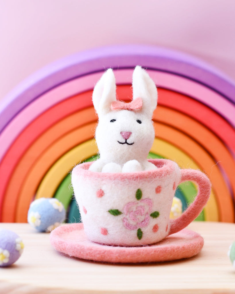 Tara Treasures | Felt Rabbit in Teacup