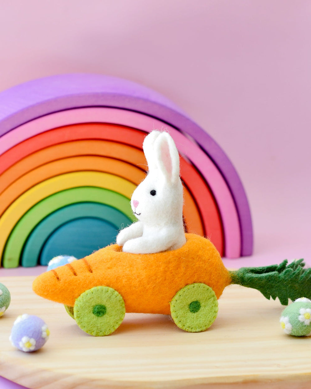 Tara Treasures | Felt Rabbit in Carrot Car