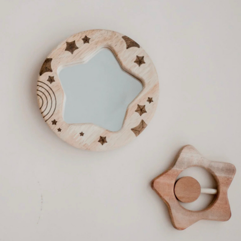 Qtoys | Baby Deluxe - Star Rattle and Baby Mirror