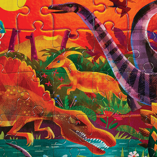 Crocodile Creek | Holographic Puzzle 60pc - Dazzling Dinos