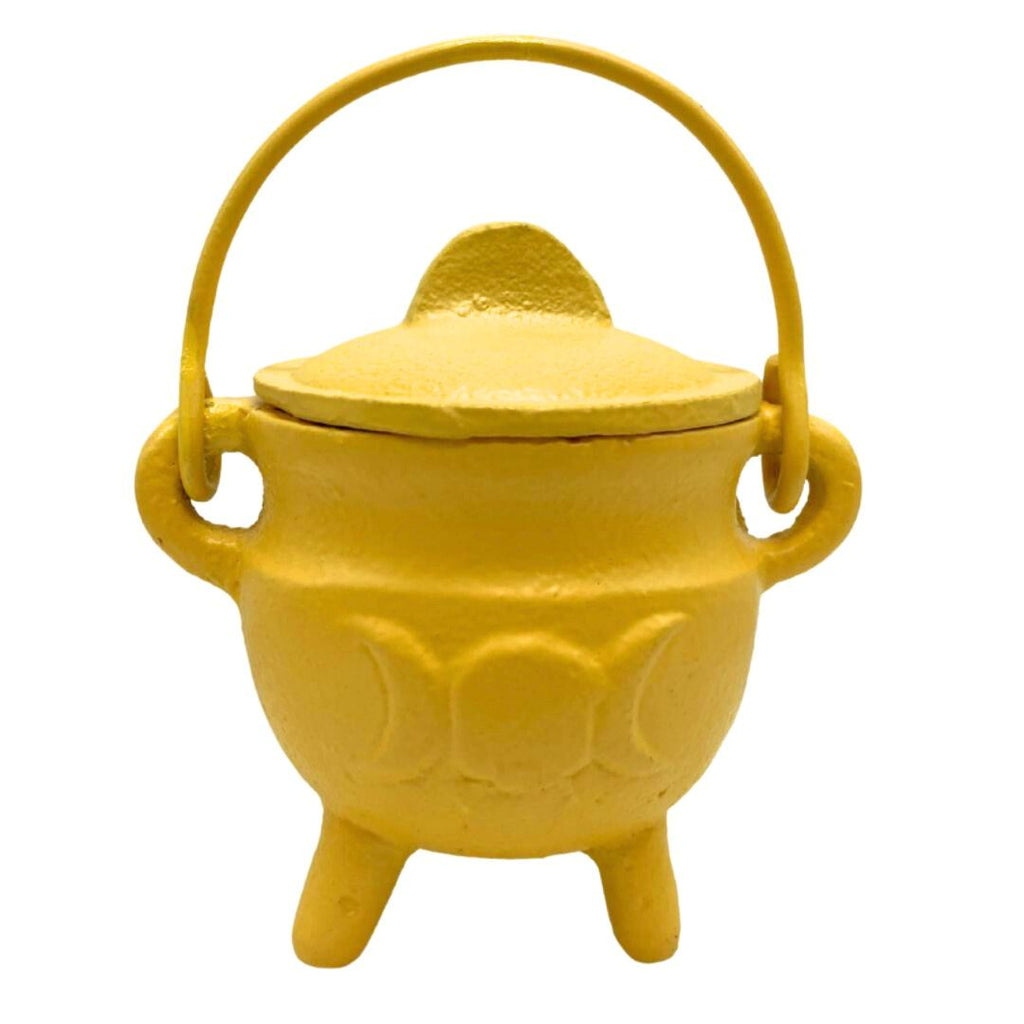Pickwick & Sprout | Cast Iron Cauldron with Lid - Yellow, Small
