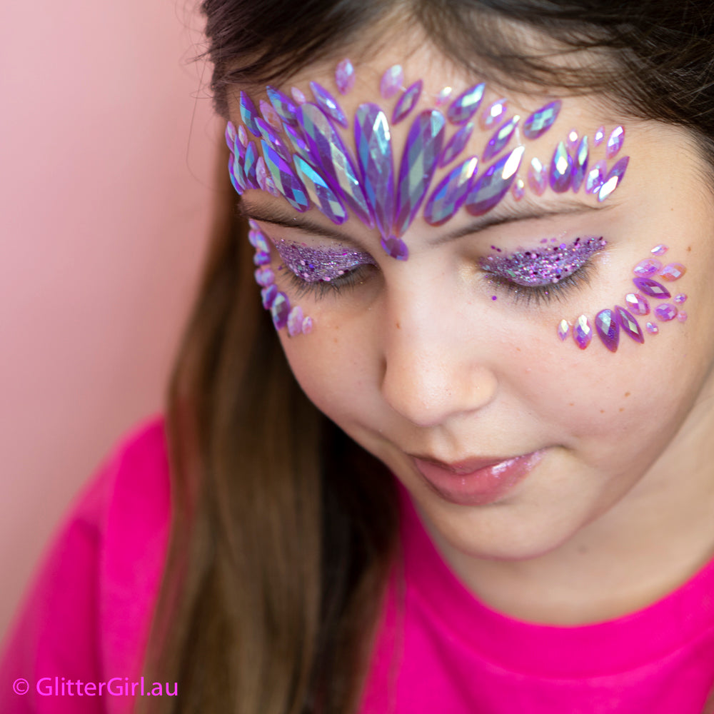 Glitter Girl | Unicorn Face Gems - Purple Party