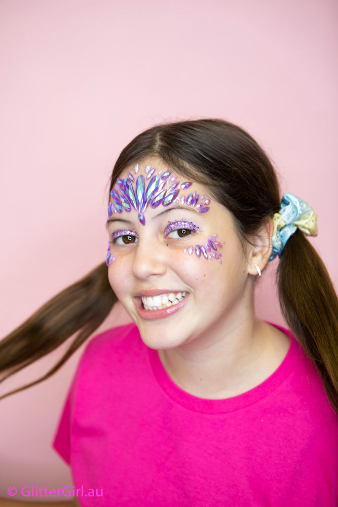 Glitter Girl | Unicorn Face Gems - Purple Party