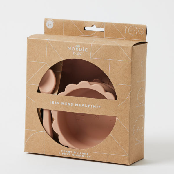 Nordic Kids | Henny Silicone 3pc Dining Set - Terracotta