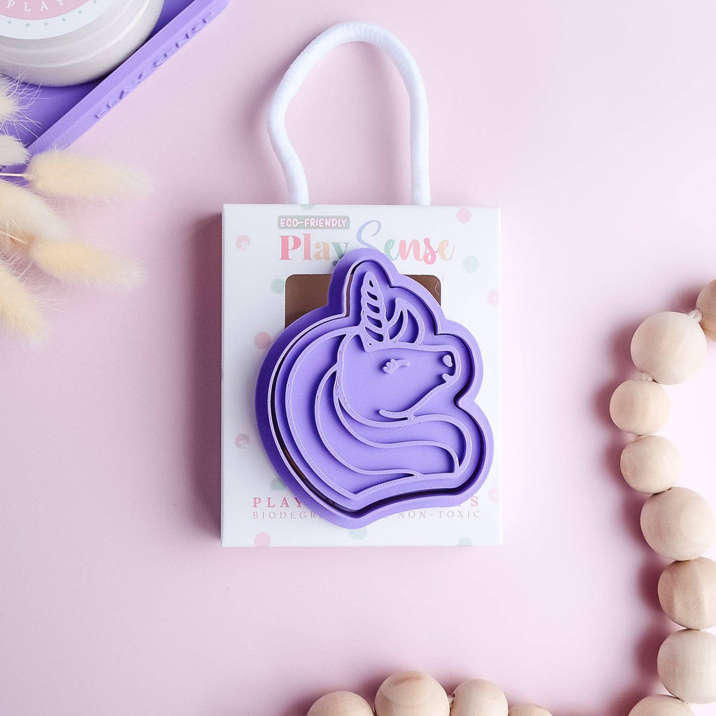 Play Sense - Eco Playdough Stamp | Unicorns: Purple / Unicorn Head