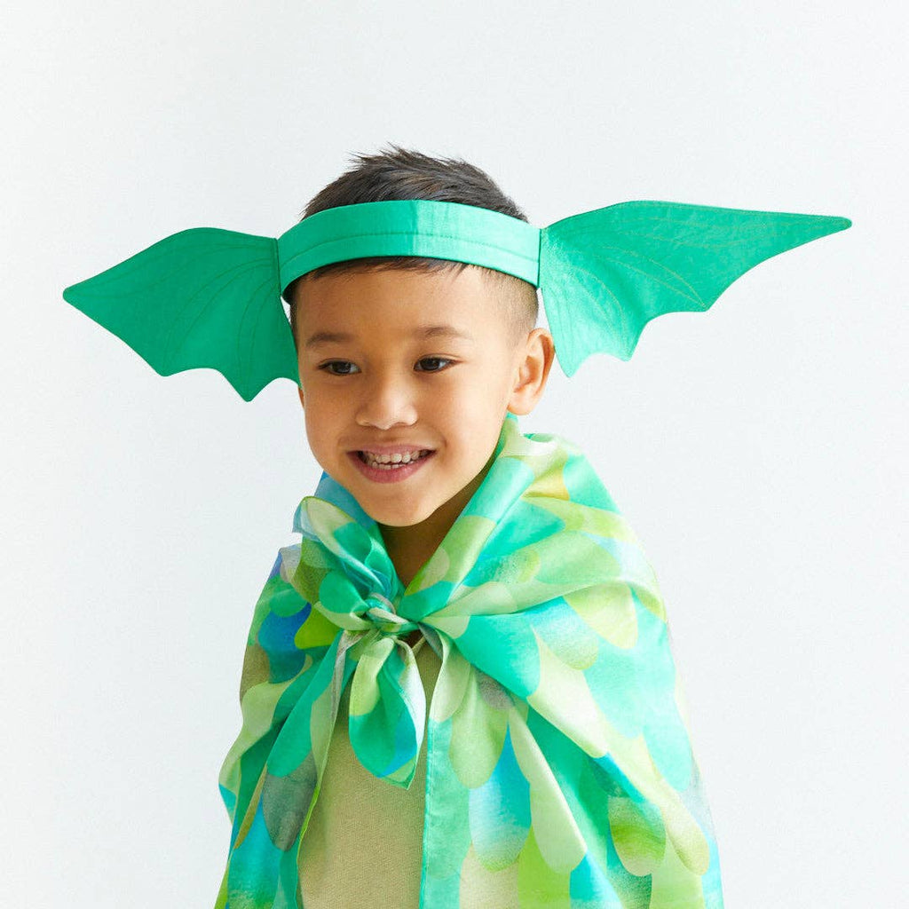 Sarah’s Silks I Green Dinosaur Ears Headband