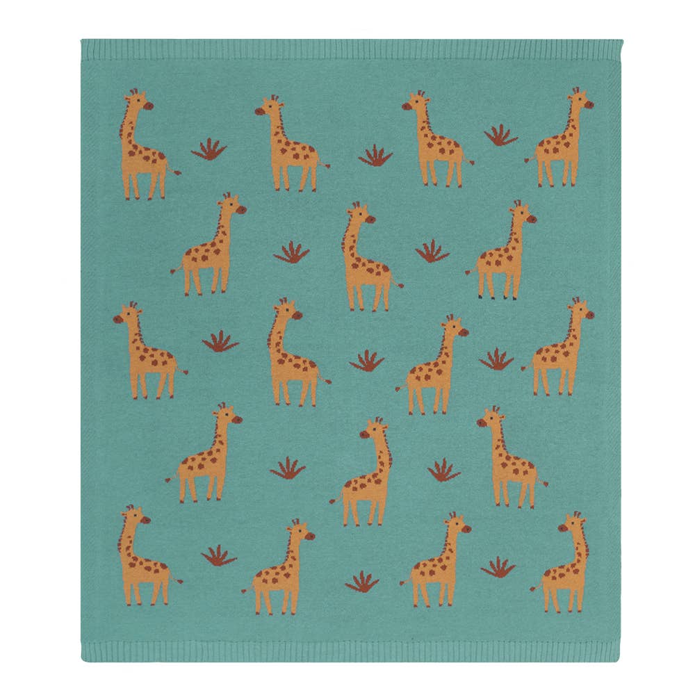 Living Textiles I 100% Cotton Knit Baby Blanket -Giraffe