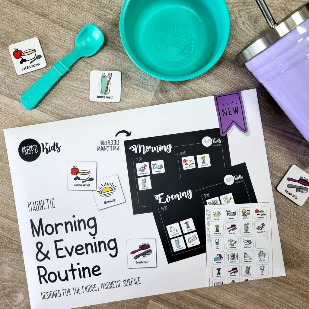 Prepp'd Kids I Morning & Evening Routine Chart Set (A4)