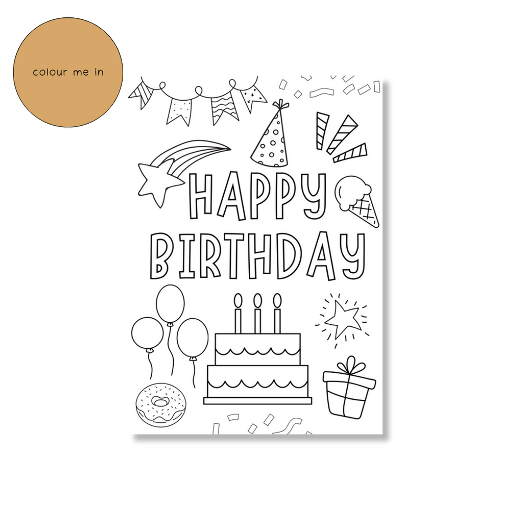 Zae + K | Greeting Card Birthday - DIY Colour Me