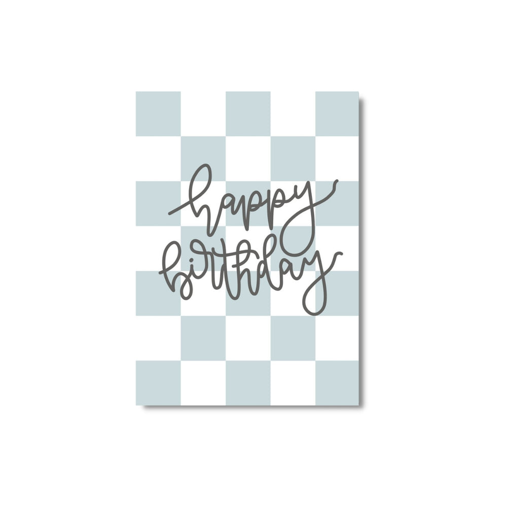 Zae + K | Greeting Card Birthday - Blue Checker