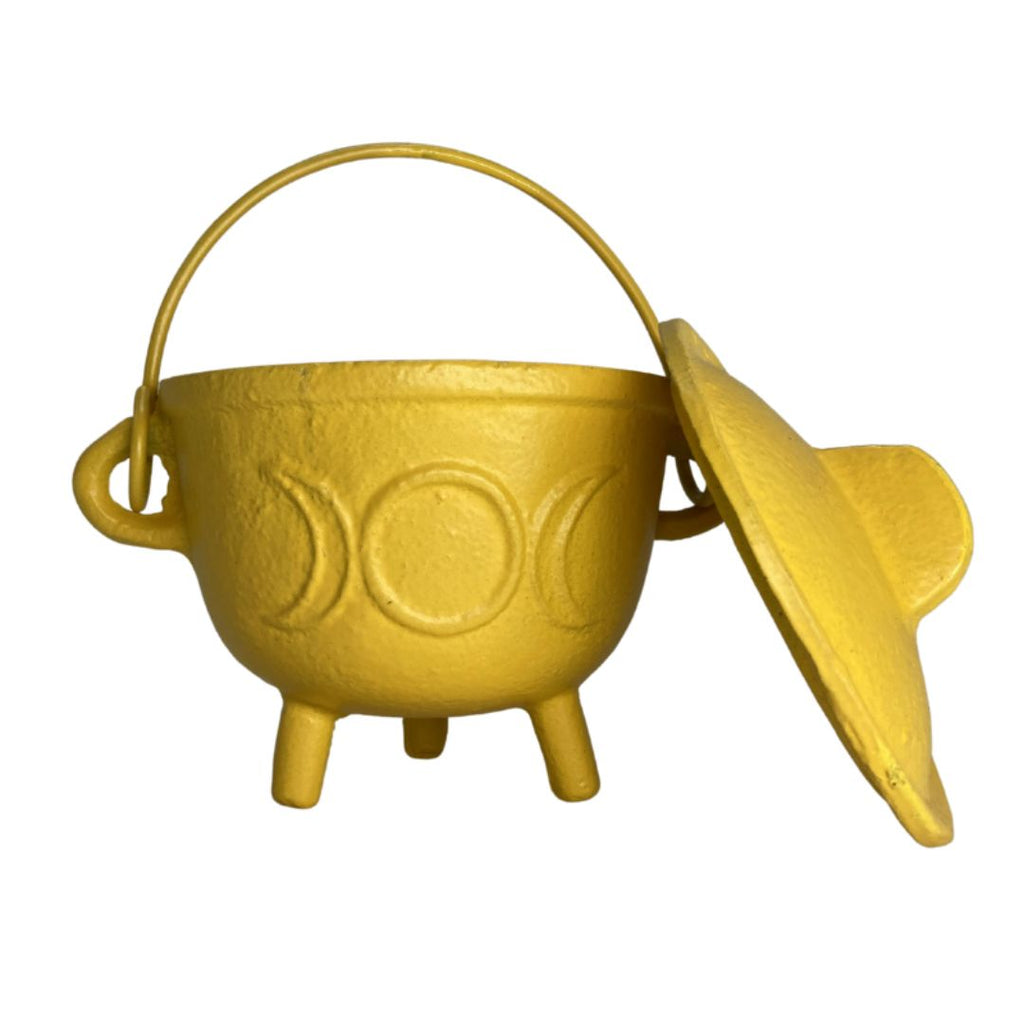 Pickwick & Sprout | Cast Iron Cauldron with Lid - Yellow, Medium