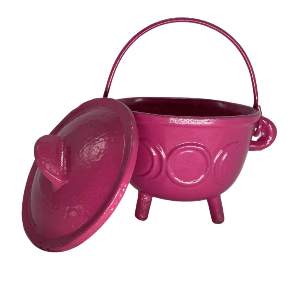 Pickwick & Sprout | Cast Iron Cauldron with Lid - Pink, Medium